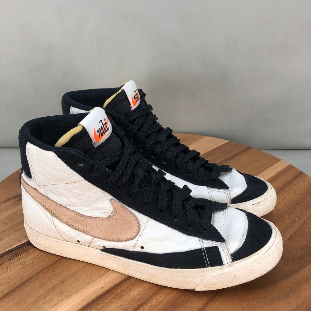 Nike Blazer Mid 77 High Top Sneakers Shoes White Black Womens 8 Retro Classic